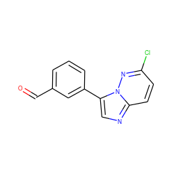 O=Cc1cccc(-c2cnc3ccc(Cl)nn23)c1 ZINC000143306229