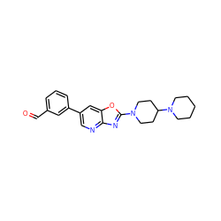 O=Cc1cccc(-c2cnc3nc(N4CCC(N5CCCCC5)CC4)oc3c2)c1 ZINC000073280766