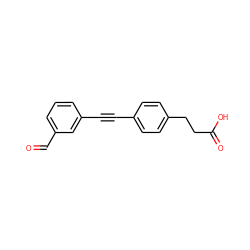 O=Cc1cccc(C#Cc2ccc(CCC(=O)O)cc2)c1 ZINC000045497846