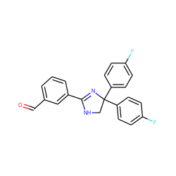 O=Cc1cccc(C2=NC(c3ccc(F)cc3)(c3ccc(F)cc3)CN2)c1 ZINC000034044339