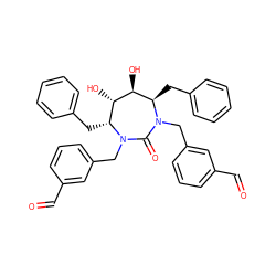 O=Cc1cccc(CN2C(=O)N(Cc3cccc(C=O)c3)[C@H](Cc3ccccc3)[C@H](O)[C@@H](O)[C@H]2Cc2ccccc2)c1 ZINC000014908096