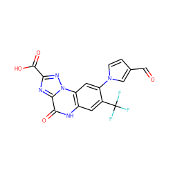 O=Cc1ccn(-c2cc3c(cc2C(F)(F)F)[nH]c(=O)c2nc(C(=O)O)nn23)c1 ZINC000013532586