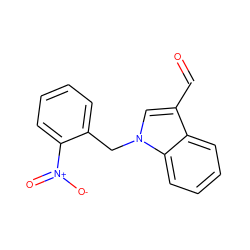 O=Cc1cn(Cc2ccccc2[N+](=O)[O-])c2ccccc12 ZINC000000307659