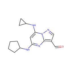 O=Cc1cnn2c(NC3CC3)cc(NC3CCCC3)nc12 ZINC000117574858