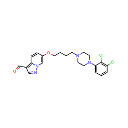 O=Cc1cnn2cc(OCCCCN3CCN(c4cccc(Cl)c4Cl)CC3)ccc12 ZINC000150174919