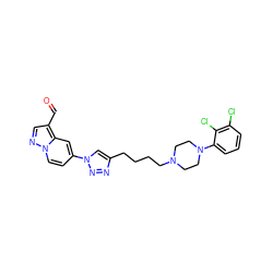 O=Cc1cnn2ccc(-n3cc(CCCCN4CCN(c5cccc(Cl)c5Cl)CC4)nn3)cc12 ZINC000473125819