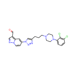 O=Cc1cnn2ccc(-n3cc(CCCN4CCN(c5cccc(Cl)c5Cl)CC4)nn3)cc12 ZINC000473112278