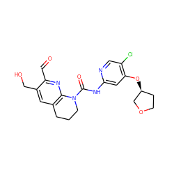 O=Cc1nc2c(cc1CO)CCCN2C(=O)Nc1cc(O[C@H]2CCOC2)c(Cl)cn1 ZINC001772603755