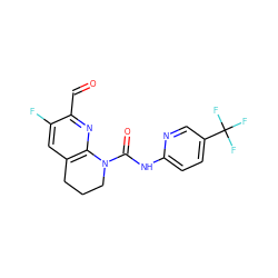 O=Cc1nc2c(cc1F)CCCN2C(=O)Nc1ccc(C(F)(F)F)cn1 ZINC001772592696