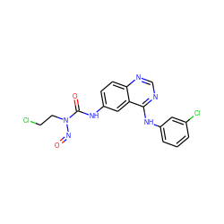 O=NN(CCCl)C(=O)Nc1ccc2ncnc(Nc3cccc(Cl)c3)c2c1 ZINC000034800061