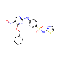 O=Nc1cnc(Nc2ccc(S(=O)(=O)Nc3nccs3)cc2)nc1OCC1CCCCC1 ZINC000103192004