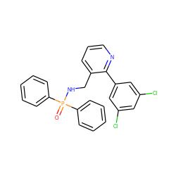 O=P(NCc1cccnc1-c1cc(Cl)cc(Cl)c1)(c1ccccc1)c1ccccc1 ZINC000095596686