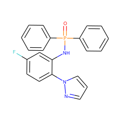 O=P(Nc1cc(F)ccc1-n1cccn1)(c1ccccc1)c1ccccc1 ZINC000095593577