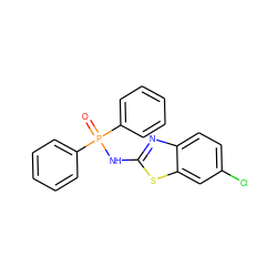 O=P(Nc1nc2ccc(Cl)cc2s1)(c1ccccc1)c1ccccc1 ZINC000001442493