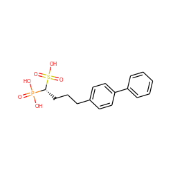 O=P(O)(O)[C@@H](CCCc1ccc(-c2ccccc2)cc1)S(=O)(=O)O ZINC000013746356