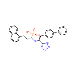 O=P(O)(O)[C@@H](CCc1cccc2ccccc12)N[C@@H](Cc1ccc(-c2ccccc2)cc1)c1nnn[nH]1 ZINC000001891231