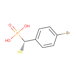 O=P(O)(O)[C@@H](S)c1ccc(Br)cc1 ZINC000053242908