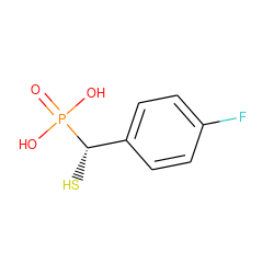 O=P(O)(O)[C@@H](S)c1ccc(F)cc1 ZINC000053297468