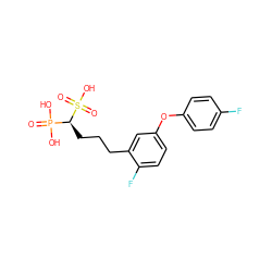 O=P(O)(O)[C@H](CCCc1cc(Oc2ccc(F)cc2)ccc1F)S(=O)(=O)O ZINC000040423275