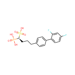 O=P(O)(O)[C@H](CCCc1ccc(-c2ccc(F)cc2F)cc1)S(=O)(=O)O ZINC000040866285