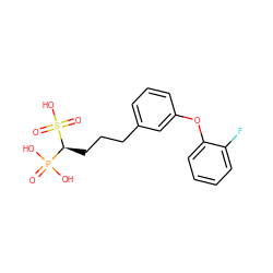 O=P(O)(O)[C@H](CCCc1cccc(Oc2ccccc2F)c1)S(=O)(=O)O ZINC000040897498