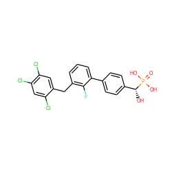 O=P(O)(O)[C@H](O)c1ccc(-c2cccc(Cc3cc(Cl)c(Cl)cc3Cl)c2F)cc1 ZINC001772581102