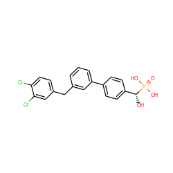 O=P(O)(O)[C@H](O)c1ccc(-c2cccc(Cc3ccc(Cl)c(Cl)c3)c2)cc1 ZINC000096284984