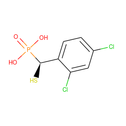 O=P(O)(O)[C@H](S)c1ccc(Cl)cc1Cl ZINC000051197256