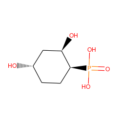 O=P(O)(O)[C@H]1CC[C@H](O)C[C@H]1O ZINC000029562462