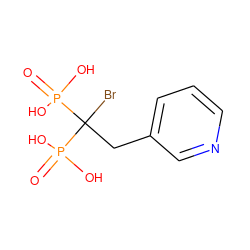 O=P(O)(O)C(Br)(Cc1cccnc1)P(=O)(O)O ZINC000028866127