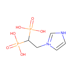 O=P(O)(O)C(C[n+]1cc[nH]c1)P(=O)(O)O ZINC000095586154