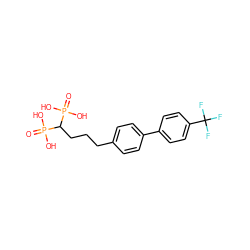 O=P(O)(O)C(CCCc1ccc(-c2ccc(C(F)(F)F)cc2)cc1)P(=O)(O)O ZINC000040863166