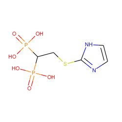 O=P(O)(O)C(CSc1ncc[nH]1)P(=O)(O)O ZINC000040379054