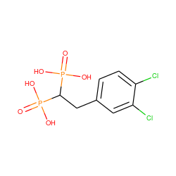 O=P(O)(O)C(Cc1ccc(Cl)c(Cl)c1)P(=O)(O)O ZINC000103263979