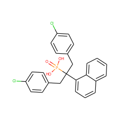 O=P(O)(O)C(Cc1ccc(Cl)cc1)(Cc1ccc(Cl)cc1)c1cccc2ccccc12 ZINC000003825144