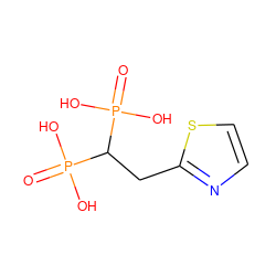 O=P(O)(O)C(Cc1nccs1)P(=O)(O)O ZINC000026737424