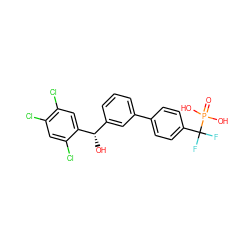 O=P(O)(O)C(F)(F)c1ccc(-c2cccc([C@H](O)c3cc(Cl)c(Cl)cc3Cl)c2)cc1 ZINC001772598500