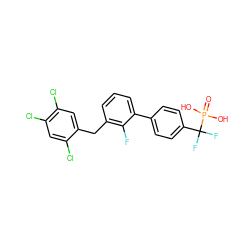 O=P(O)(O)C(F)(F)c1ccc(-c2cccc(Cc3cc(Cl)c(Cl)cc3Cl)c2F)cc1 ZINC001772609373