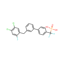 O=P(O)(O)C(F)(F)c1ccc(-c2cccc(Cc3cc(Cl)c(Cl)cc3F)c2)cc1 ZINC001772635598