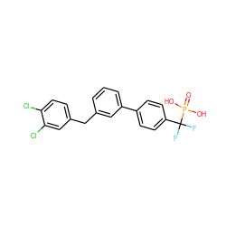 O=P(O)(O)C(F)(F)c1ccc(-c2cccc(Cc3ccc(Cl)c(Cl)c3)c2)cc1 ZINC000096284988