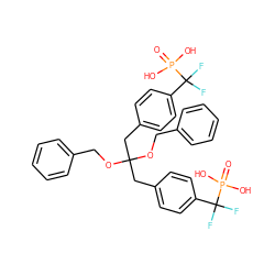 O=P(O)(O)C(F)(F)c1ccc(CC(Cc2ccc(C(F)(F)P(=O)(O)O)cc2)(OCc2ccccc2)OCc2ccccc2)cc1 ZINC000025990763