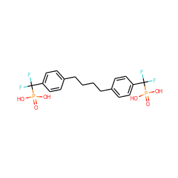 O=P(O)(O)C(F)(F)c1ccc(CCCCc2ccc(C(F)(F)P(=O)(O)O)cc2)cc1 ZINC000002043451