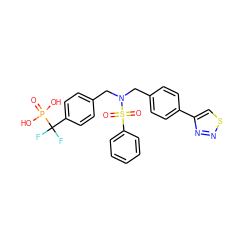 O=P(O)(O)C(F)(F)c1ccc(CN(Cc2ccc(-c3csnn3)cc2)S(=O)(=O)c2ccccc2)cc1 ZINC000028528344