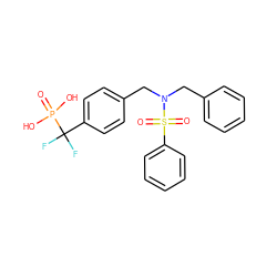 O=P(O)(O)C(F)(F)c1ccc(CN(Cc2ccccc2)S(=O)(=O)c2ccccc2)cc1 ZINC000028528961