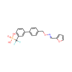 O=P(O)(O)C(F)(F)c1cccc(-c2ccc(CO/N=C/c3ccco3)cc2)c1 ZINC000071316566