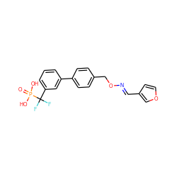 O=P(O)(O)C(F)(F)c1cccc(-c2ccc(CO/N=C/c3ccoc3)cc2)c1 ZINC000071318063