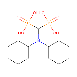 O=P(O)(O)C(N(C1CCCCC1)C1CCCCC1)P(=O)(O)O ZINC000005840430