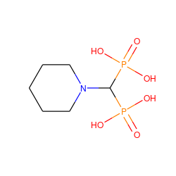 O=P(O)(O)C(N1CCCCC1)P(=O)(O)O ZINC000005841140