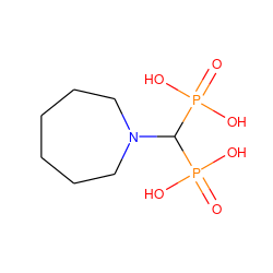 O=P(O)(O)C(N1CCCCCC1)P(=O)(O)O ZINC000005840872