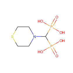 O=P(O)(O)C(N1CCSCC1)P(=O)(O)O ZINC000005848326